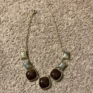 The Limited Gold Necklace with Brown and Gray Accents